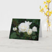 Elegantes Foto Beileid mit modernen White Roses Bl Karte (Gelbe Blume)