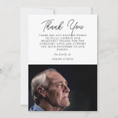 Elegantes Foto Beileid Script Danke Karte (Vorderseite)