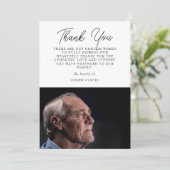 Elegantes Foto Beileid Script Danke Karte (Stehend Vorderseite)