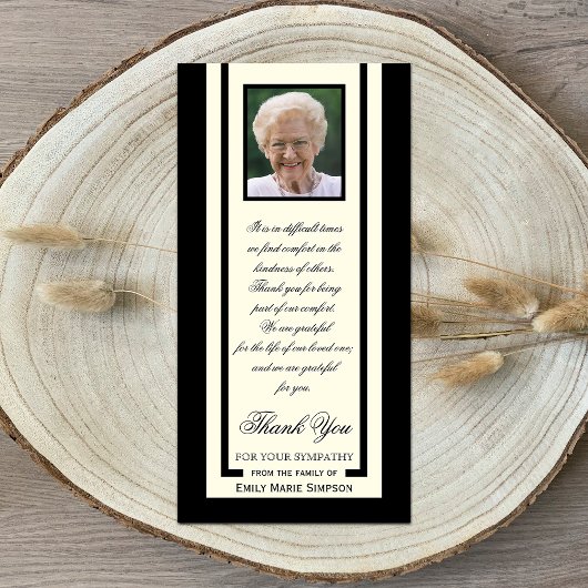 Elegantes Foto Beileid Vielen Dank Fotokarte Dankeskarte