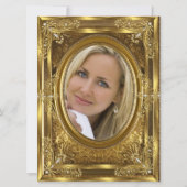 Elegantes Foto Birthday Party Royal Gold Gems Einladung (Rückseite)