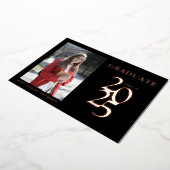 Elegantes Foto Black 2025 Graduation Party Folieneinladung (Gedreht)