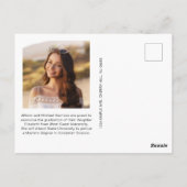 Elegantes Foto Black Gold Abschluss Postkarte (Rückseite)