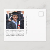 Elegantes Foto Black Gold Uni-Abschluss Ankündigungspostkarte (Rückseite)