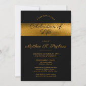 Elegantes Foto Black | Goldfeier des Lebens Einladung (Vorderseite)