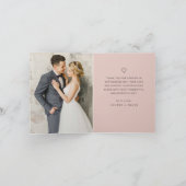 Elegantes Foto Black Script Blush Wedding Dankeskarte (Innenseite)
