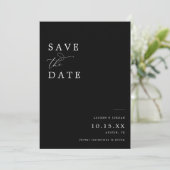 Elegantes Foto Black & White Wedding Save The Date (Stehend Vorderseite)