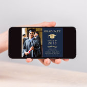 Elegantes Foto Blaue Goldmedaille Uni-Abschluß Ankündigung