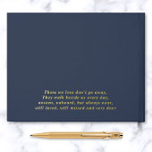 Elegantes Foto Blue Gold Gedenkstätte Beerdigung Gästebuch