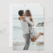Elegantes Foto Blue Monogram Save the Date (Rückseite)