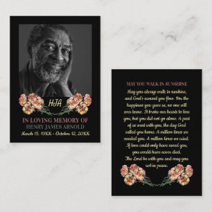 Elegantes Foto, Blume der Nelken, Gebetskarte Visitenkarte