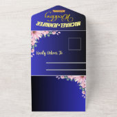 Elegantes Foto Blumenstrauß Hochzeit All In One Einladung (Außenbereich)