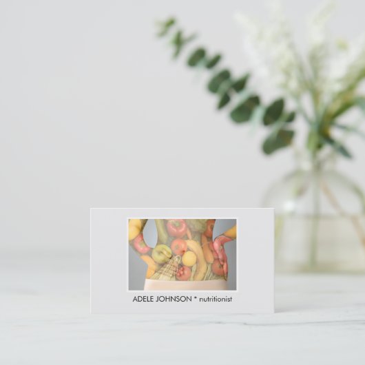 Elegantes Foto Body Nutritionist Dietitian Visitenkarte (Stehend Vorderseite)