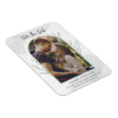 Elegantes Foto-Bogenskript Hochzeit Speichern Sie  Magnet (Rechte Seite)