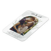 Elegantes Foto-Bogenskript Hochzeit Speichern Sie  Magnet (Linke Seite)