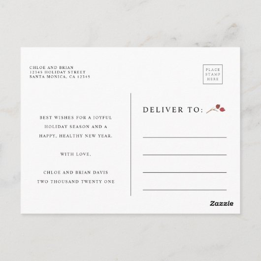 Elegantes Foto Botanische Vegetation Postkarte (Rückseite)