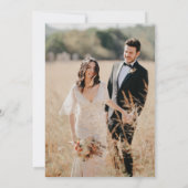 Elegantes Foto Braut & Groom Wedding Einladung (Rückseite)