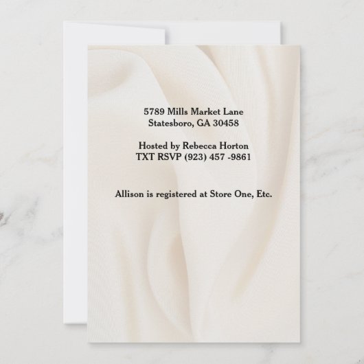 Elegantes Foto Brautparty Einladung (Rückseite)