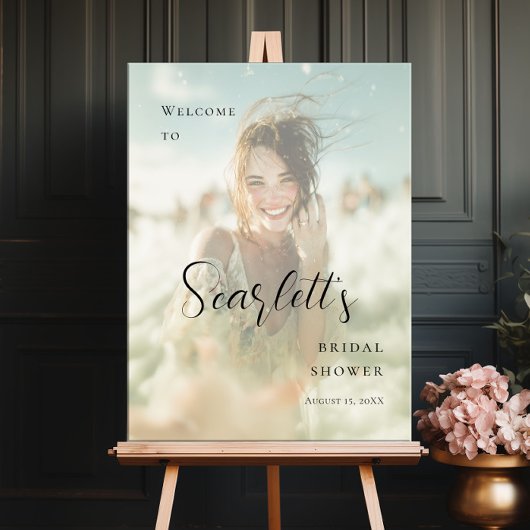 Elegantes Foto Brautparty Empfang Poster