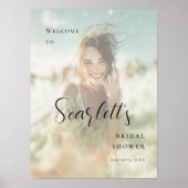 Elegantes Foto Brautparty Empfang Poster (Vorne)