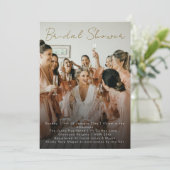 Elegantes Foto Bridal Dusche Einladung (Stehend Vorderseite)