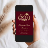 Elegantes Foto Burgundy Gold Uni-Abschluss Ankündigung