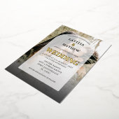 Elegantes Foto Calligraphy Arch Wedding Folieneinladung (Gedreht)