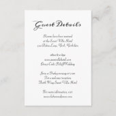 Elegantes Foto Calligraphy Guest Hotel Details Begleitkarte (Vorderseite)