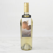 Elegantes Foto Calligraphy Wedding Flaschenanhänger (Auf Flasche)