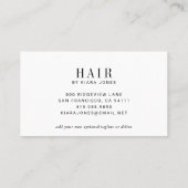 Elegantes Foto Cascading Haar Stylist Visitenkarte (Rückseite)