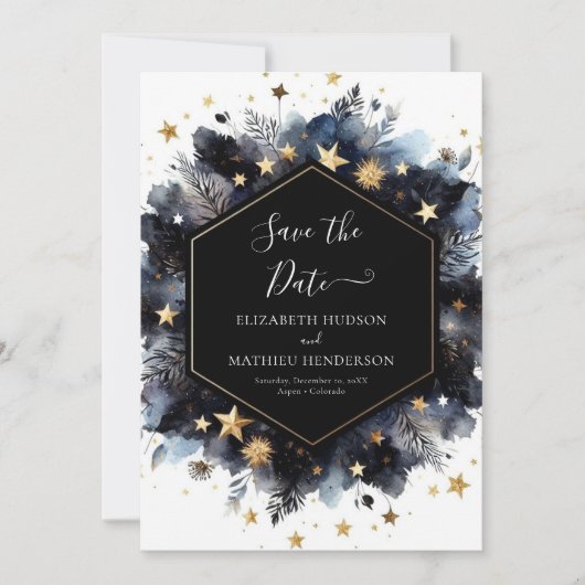 Elegantes Foto Celestial Wedding Save The Date (Vorderseite)