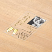 Elegantes Foto Champagne Probe Dinner Acryleinladungen (Ablage )