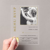Elegantes Foto Champagne Wedding Menu UAWG Acryleinladungen (Insitu (Handheld))