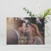 Elegantes Foto-Chic-Hochzeit Save The Date (Stehend Vorderseite)