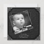 Elegantes Foto Christening Einladung (Vorderseite)