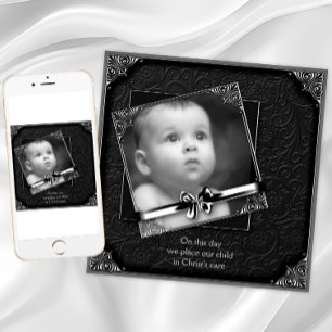 Elegantes Foto Christening Einladung