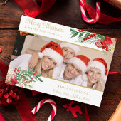 Elegantes Foto Classic Merry Christmas Poinsettias