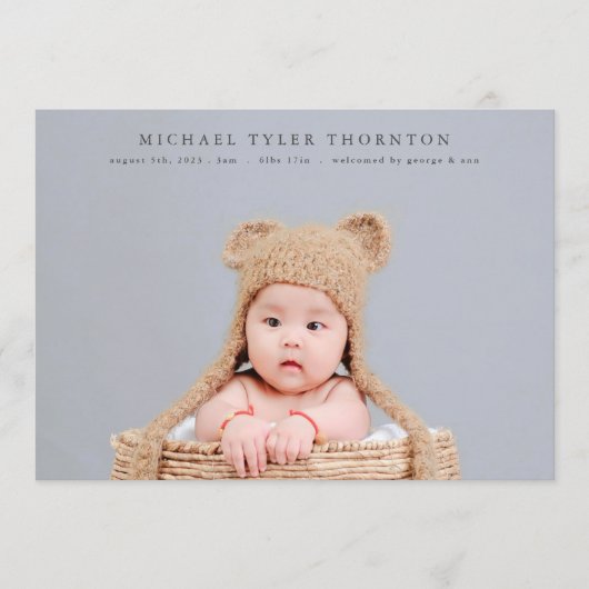 Elegantes Foto Collage Begrüßung Ankündigung (Vorderseite)