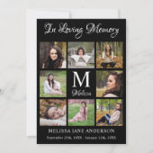 Elegantes Foto Collage Beileid Gedenkfeier Beerdig Dankeskarte (Vorderseite)