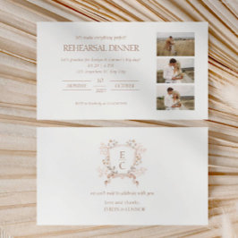 Elegantes Foto Collage Probe Abendessen Begleitkarte