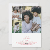 elegantes Foto Collage Rot frohe Weihnachten glück (Rückseite)