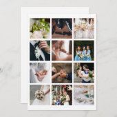 Elegantes Foto Collage Wedding Gold Script Dankeskarte (Vorne/Hinten)