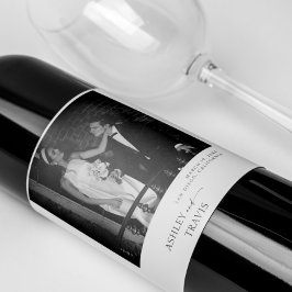 Elegantes Foto Couple Wedding Weinetikett