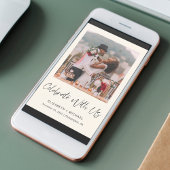 Elegantes Foto Cream Hochzeitsempfang Ankündigung