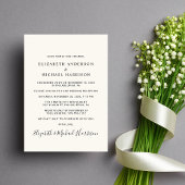 Elegantes Foto Cream Hochzeitsempfang Ankündigung