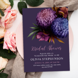 Elegantes Foto Dahlia Minimalistisches Brautparty Einladung