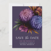 Elegantes Foto Dahlia Wedding Save the Dates Einladung (Vorderseite)