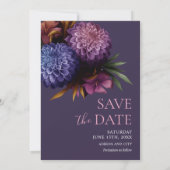 Elegantes Foto Dahlia Wedding Save the Dates Einladung (Rückseite)