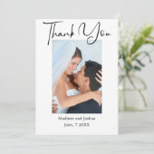 Elegantes Foto Dankeskarte (Stehend Vorderseite)