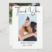 Elegantes Foto Dankeskarte (Vorne/Hinten)